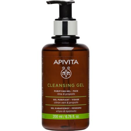 Apivita Cleansing Gel Gel limpiador revitalizante piel purificada y fresca con propóleo y cítricos 200 ml
