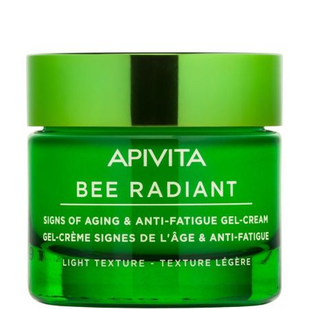 Apivita Bee Radiant Signs Of Aging & Anti-Fatigue Gel-Cream Crema facial de textura gel ultraligero antifatiga previene y retrasa signos de la edad ofreciendo un brillo saludable 50 ml