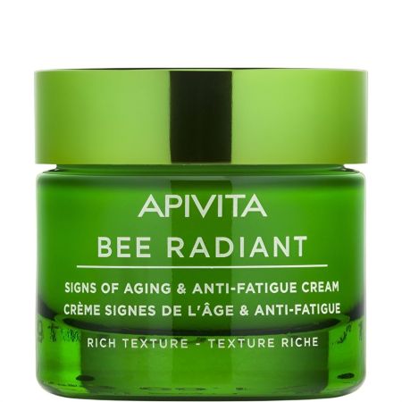 Apivita Bee Radiant Signs Of Aging & Anti-Fatigue Cream Crema facial de textura rica antifatiga previene y retrasa signos de la edad ofreciendo un brillo saludable 50 ml