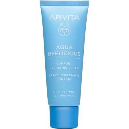 Apivita Aqua Beelicious Comfort Hydrating Cream Crema facial de textura aterciopelada ofrece hidratación y frescura inmediata revitalizando la piel 40 ml