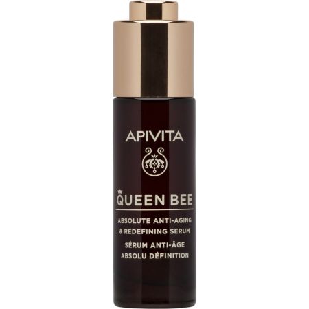 Apivita Queen Bee Absolute Anti-Aging & Redefining Serum Sérum facial ligero antiedad hidrata nutre ilumina y unifica el tono reduciendo arrugas y redefiniendo el óvalo facial 30 ml