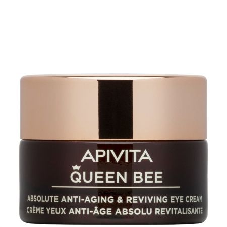 Apivita Queen Bee Absolute Anti-Aging & Reviving Eye Cream Contorno de ojos antiedad hidratante suave eleva párpados ilumina y revitaliza restaurando la flacidez 15 ml