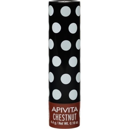 Apivita Bálsamo Labial Chestnut Bálsamo labial con color hidrata y suaviza ofreciendo color chocolate y efecto mate