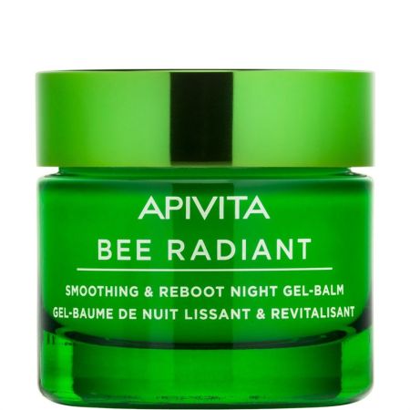 Apivita Bee Radiant Smoothing & Reboot Nigh Gel-Balm Bálsamo gel facial de noche mejora la sintésis del colágeno ofreciendo una piel renovada y un brillo saludable 50 ml