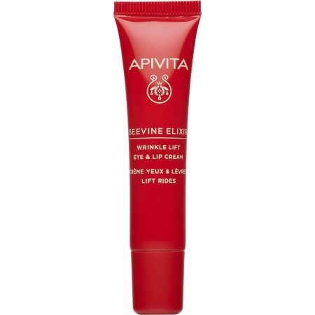 Apivita Beevine Elixir Wrinkle Lift Eye & Lift Cream Contorno de ojos y labios aterciopelado trata arrugas hidrata y eleva los párpados para una piel más joven 15 ml