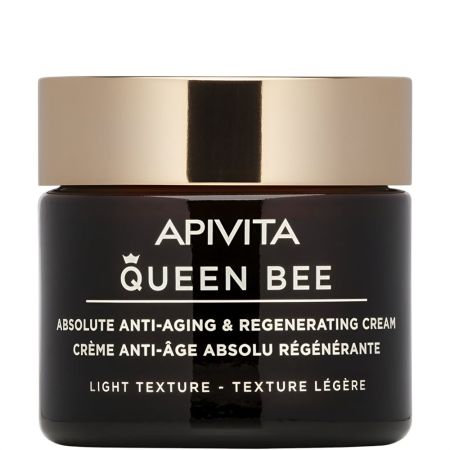 Apivita Queen Bee Absolute Anti-Aging & Regenerating Cream Light Crema facial ligera ilumina y unifica el tono de la piel ofreciendo hidratación absoluta y piel más firme 50 ml