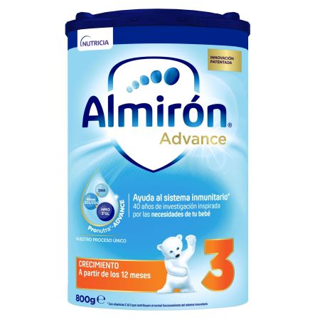 Almirón Advance 3 Leche De Crecimiento Leche en polvo ayuda al sistema inmunitario y al desarrollo cerebral a partir de 12 meses 800 gr
