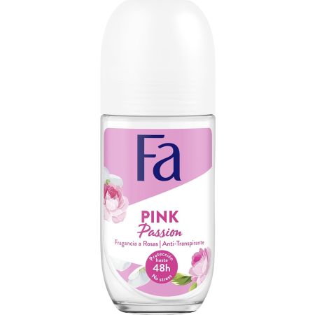 Fa Pink Passion Desodorante Roll-On Desodorante antitranspirante con aroma a rosas protección 48 horas 50 ml