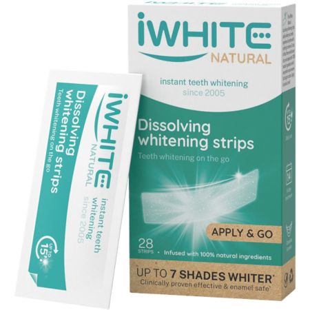 Iwhite Tiras Blanqueadoras Disolubles Tiras blanqueadoras disolubles ofrecen sonrisa blanca y brillante con dientes hasta 7 tonos más blancos 28 uds