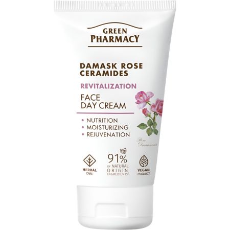 Green Pharmacy Rosa De Damasco Crema Facial De Día Crema facial devuelve la firmeza y elasticidad calmando irritaciones y eliminando sensación de tirantez 50 ml
