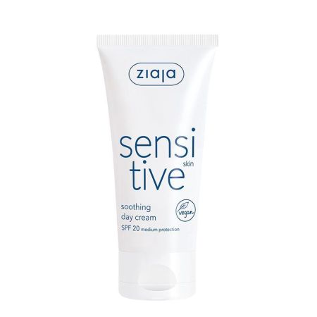 Ziaja Sensitive Soothing Day Cream Spf 20 Crema de día vegana calmante elimina rojeces y sensación de ardor 50 ml