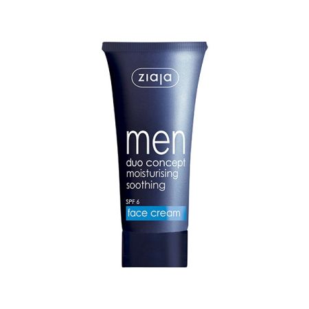 Ziaja Men Duo Concept Moisturising Soothing Face Cream Spf 6 Crema facial hidratante con propiedades matificantes 50 ml