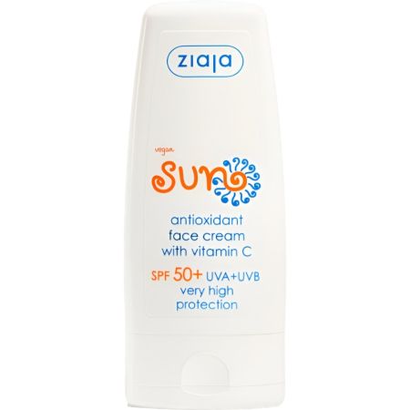 Ziaja Sun Crema Facial Antioxidante Spf 50+ Con Vitamina C Protector solar facial vegano antioxidante con vitamina c 50 ml