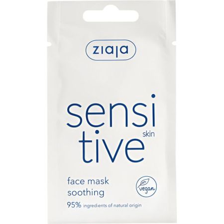 Ziaja Sensitive Mascarilla Facial Calmante Mascarilla vegana facial calma elimina rojeces hidrata suaviza y mejora elasticidad 7 ml