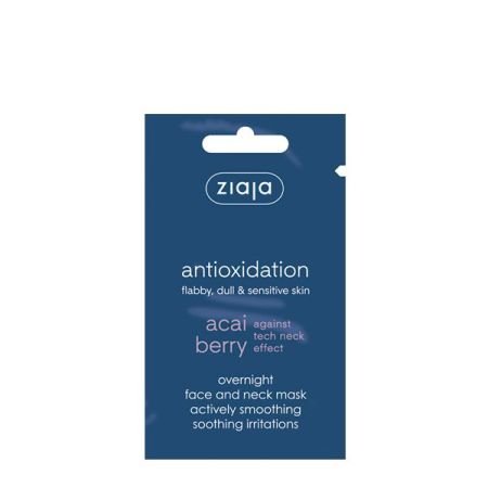 Ziaja Antioxidation Acai Berry Overnight Face And Neck Mask Mascarilla de noche antioxidante hidrata y suaviza la piel para rostro y cuello 7 ml