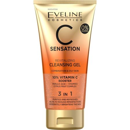 Eveline Cosmetics C Sensation Revitalizing Cleansing Gel 3 In 1 Gel limpia y refresca para reducir imperfecciones y aportar luminosidad