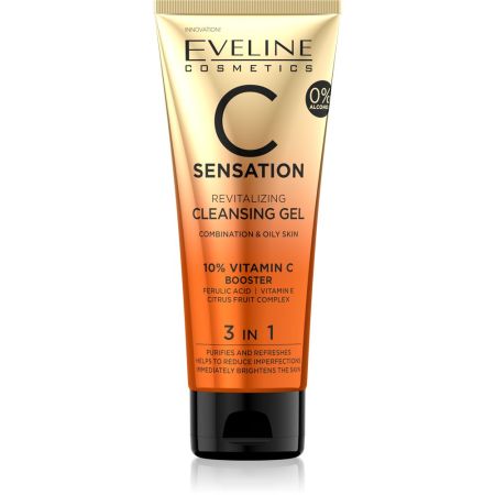Eveline Cosmetics C Sensation Revitalizing Cleansing Gel 3 In 1 Gel limpia y refresca para reducir imperfecciones y aportar luminosidad