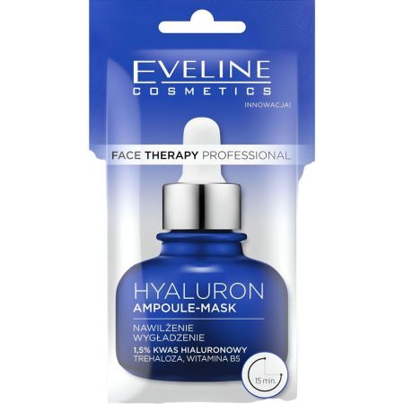 Eveline Cosmetics Face Therapy Professional Hyaluron Ampoule-Mask Mascarilla profesional aporta hidratación profunda suavidad y mejora del aspecto 8 ml