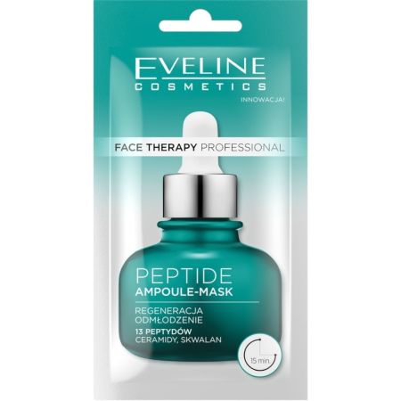 Eveline Cosmetics Face Therapy Professional Peptide Ampoule-Mask Mascarilla facial para una piel deshidratada apagada sin luminosidad y con arrugas visibles