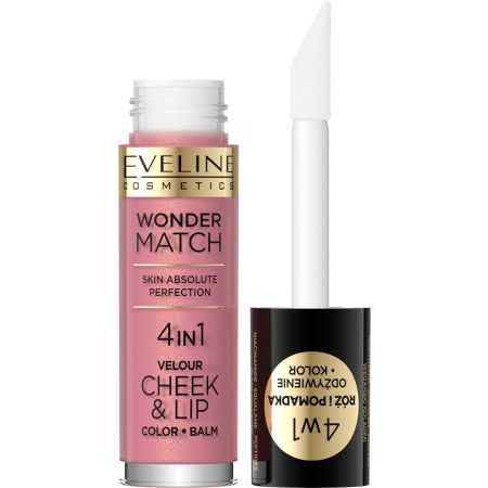 Eveline Cosmetics Wonder Math 4in1 Cheek & Lip Color+Balm Colorete líquido ligero e hidratante consigue unas mejillas frescas y naturalmente acentuadas
