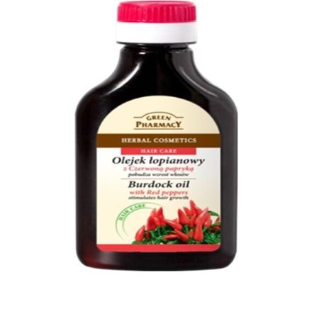 Green Pharmacy Hair Care Burdock Oil With Red Peppers Aceite capilar fortalece la estructura del cabello estimulando su crecimiento 100 ml