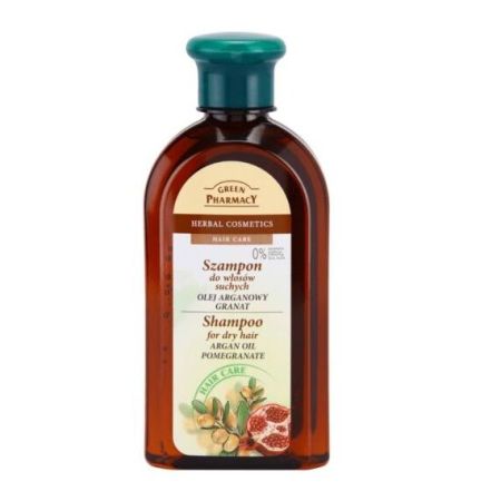 Green Pharmacy Hair Care Shampoo For Dry Hair Argan Oil Pomegranate Champú fortalece regenera y calma las irritaciones y picores para cabello seco 350 ml