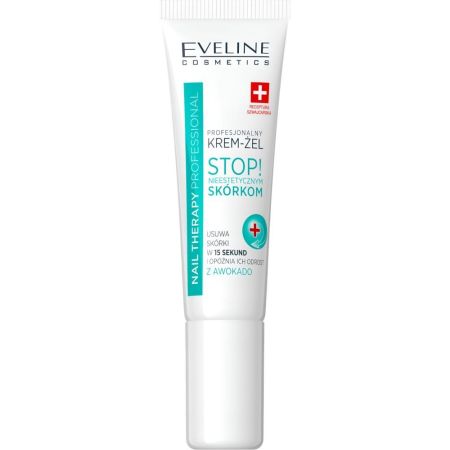 Eveline Cosmetics Stop! Dry And Rough Cuticles Professional Cream-Gel Tratamiento profesional elimina cutículas secas y ásperas calma suaviza e hidrata 12 ml