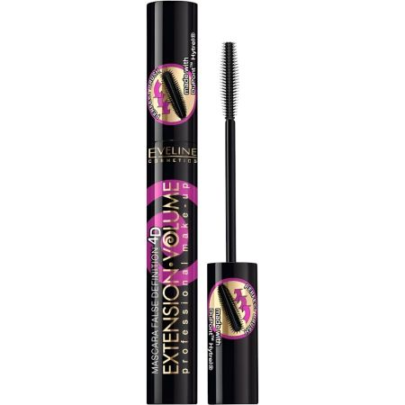 Eveline Cosmetics Thicken & Separate False Definition 4d Extension Volume Máscara de pestañas con pincel único y flexible espesa y separa