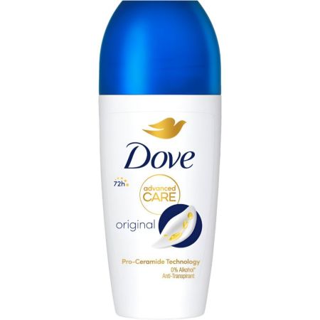 Dove Advanced Care Original Desodorante Roll-On Desodorante sin alcohol antitranspirante hasta 48 horas de protección 50 ml