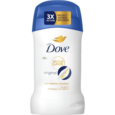 Dove Advanced Care Original Desodorante Stick Desodorante antitranspirante 0% alcohol protege tus axilas durante 72 horas 50 ml