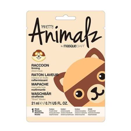 Animalz Raacon Firming Sheet Mask Mascarilla de tela en forma de rostro de mapache 21 ml