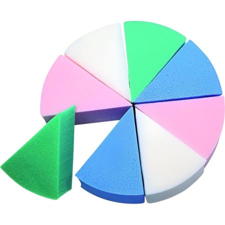 Ubu Foundation Wedges Esponja de maquillaje para aplicar y difuminar líquidos y sólidos obteniendo acabado perfecto 8 uds