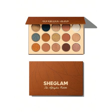 Sheglam The Afterglow Palette Paleta de sombras de ojos de textura suave ofrece acabado mate metálico o microbrillante para crear un look perfecto 15 tonos