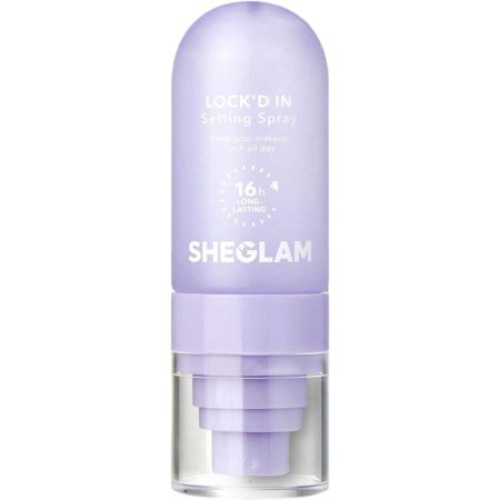 Sheglam Lock'D In Setting Spray Spray fijador de maquillaje matificante controla y combate el brillo para un acabado suave hasta 16 horas 55 ml