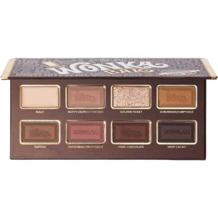 Sheglam Willy Wonka Bar Eyeshadow Palette Paleta de sombras de ojos con irresistible aroma a cacao perfecta para crear looks tan dulces como únicos 8 tonos