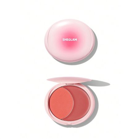 Sheglam Cheek 2 Cheek Blush Duo Colorete de alta pigmentación ofrece acabado natural combinando texturas en crema y en polvo de larga duración