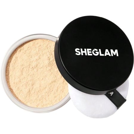 Sheglam Baked Glow Setting Powder Polvos sueltos fijadores de textura suave minimiza poros líneas finas y arrugas para un acabado radiante