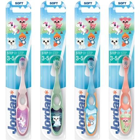 Jordan Cepillo Dental Step By Step Soft  3-5 Años Cepillo de dientes infantil con cerdas suaves especiales para los dientes de leche 1 ud