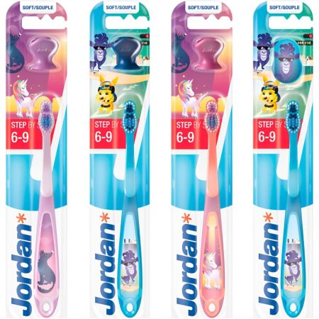 Jordan Cepillo Dental Step By Step 6-9 Años Cepillo de dientes infantil cabezal grande con cerdas suaves