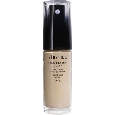 Shiseido Synchro Skin Glow Foundation Spf 20 Base de maquillaje hidratante y luminosa para acabado sedoso impecable y perfecto