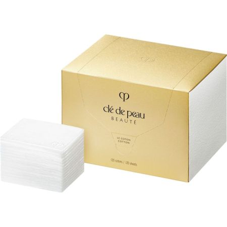 Clé De Peau Beauté Le Coton Almohadillas de algodón envueltas en seda suave para emulsiones y lociones 120 uds