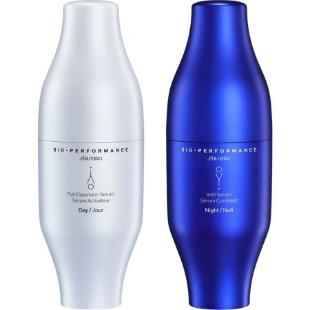 Shiseido Bio-Performance Skin Filler Duo Tratamiento día y noche sérums complementarios rellenador de arrugas con ácido hialurónico 30+30 ml