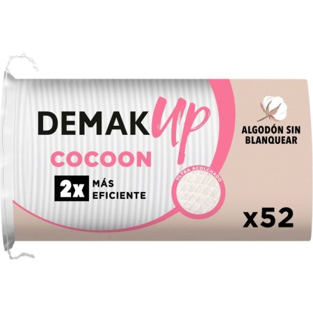 Demak-Up Cocoon Discos desmaquillantes facial algodon oval 52 ud
