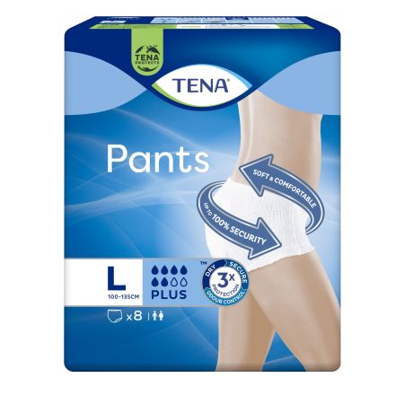 Tena Plus Talla L Pants Pants unisex se adapta al cuerpo como la ropa interior normal 8 uds