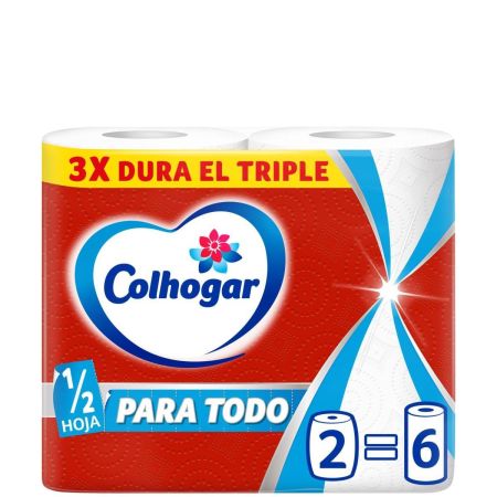 Colhogar Papel De Cocina Para Todo Rollo de cocina ideal para absorber secar y limpiar resiste incluso mojado