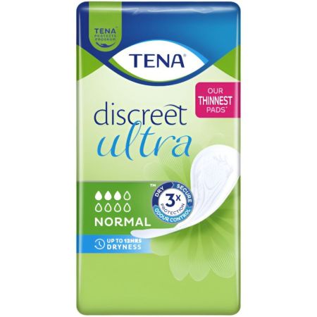Tena Discreet Normal Compresas Compresas de incontinencia protección segura para las pérdidas de orina moderadas