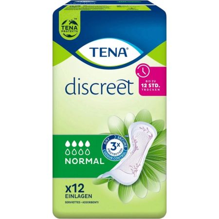 Tena Discreet Normal Compresas Compresas de incontinencia protección segura para las pérdidas de orina moderadas