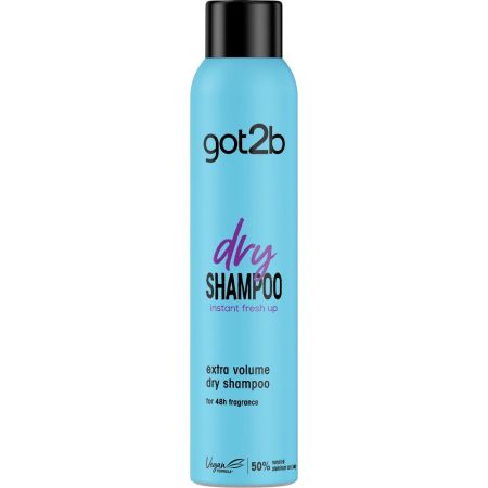 Got2b Dry Shampoo Instant Fresh Up Extra Volumen Champú en seco vegano limpia y refresca para un extra de volumen 200 ml