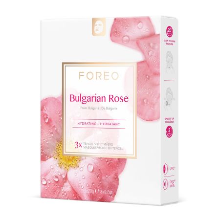 Foreo Bulgarian Rose Hydrating-Hydratant From Bulgaria Mascarilla facial hidratante con agua de rosas de bulgaria 3 uds