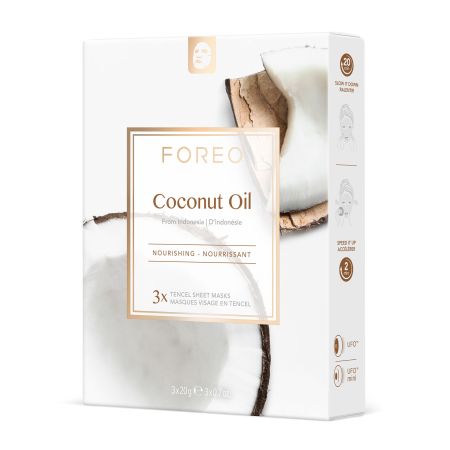 Foreo Coconut Oil Nourishing From Indonesia Mascarilla facial nutritiva con coco para piel deshidratada 3 uds